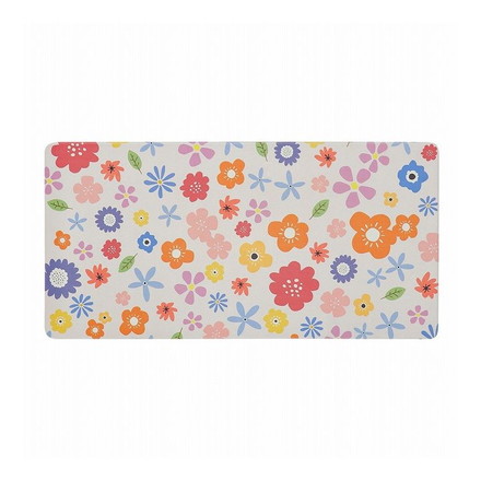 ベストコ 玄関マット 室内 40×80cm お手入れ簡単 防炎 防カビ 抗菌 防臭 ポピー 花柄 ND-5183