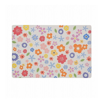 ベストコ 玄関マット 室内 60×90cm お手入れ簡単 防炎 防カビ 抗菌 防臭 ポピー 花柄 ND-5193