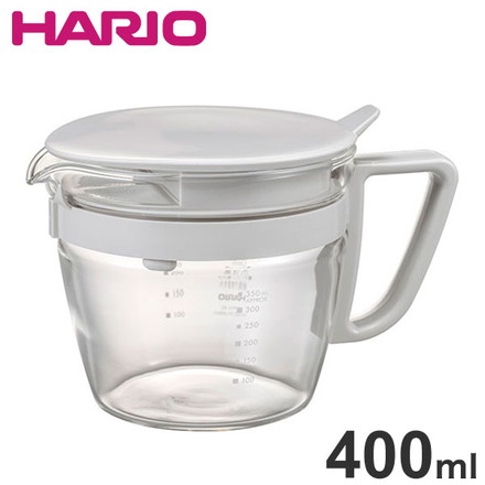 HARIO ハリオ お手軽ティーポットマルティ 400ml 日本製 ガラス マルティ 急須 ティーポット ティーサーバー 茶葉計量 広口 洗いやすい フィルター付き メモリ 食洗機対応 電子レンジOK OTPM-40-PGR