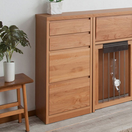 チェスト 幅40 4段 ナチュラル ハイチェスト モダン 北欧 引出し 引き出し スライドレール