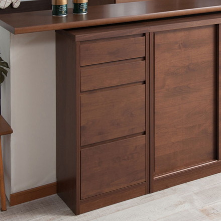 チェスト 幅40 4段 ダークブラウン ハイチェスト モダン 北欧 引出し 引き出し スライドレール