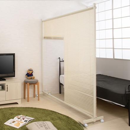 ブラインド パーテーション 幅180 キャスター付き ホワイト 間仕切り 調光 オフィス