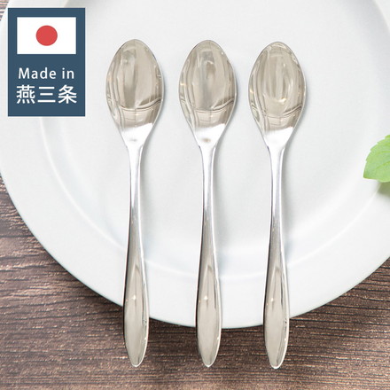 日本製 燕三条 なめらかスプーン 3本セット 食洗機対応 ステンレス TSUBAME カトラリー セット 3本組 スプーン ミニスプーン デザート 和菓子