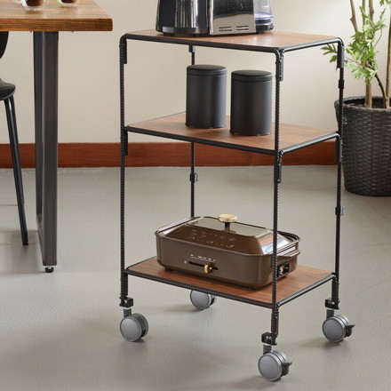 オークス 日本製 テーブルワゴン BWS8202 BOW キッチンワゴン キャスター フック付き 収納