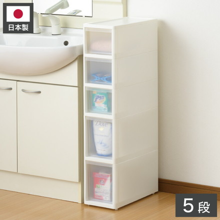 リセ スリムストッカー 幅18cm 引出し5段 S3M2 日本製 JEJ ジェイイージェイ すき間収納 隙間