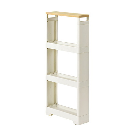 リセ スーパースリムラック 幅12 4段 ノーマル ウッド 隙間収納 すきま収納 日本製 JEJアステージ キッチン ストッカー スリム ランドリー収納 洗面所 キッチン収納