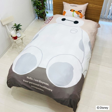ディズニー 布団カバー2点セット シングルロングサイズ ベイマックス シングルサイズ 掛布団カバー1枚 枕カバー1枚