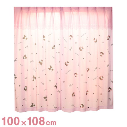 MORIPiLO サンリオ レースカーテン 幅100x108cm丈 2枚組 マイメロディ クロミ 真夜中のメロクロ