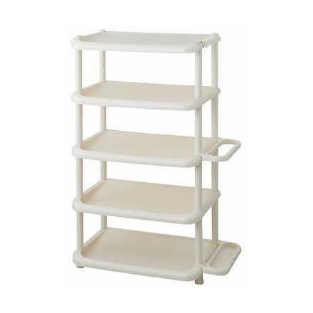 吉川国工業所 Like-it 靴収納ラック シューズストレージ ワイド 5段 アイボリー 219257