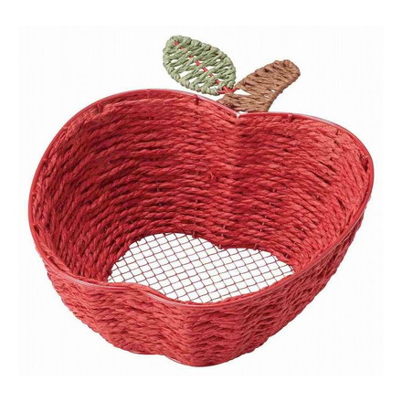 ちどり産業 フルーツバスケット りんご型 かご バスケット レッド