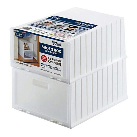不動技研 i-zucc シューズボックス ホワイト 2個入り F2606 (シューズボックス)