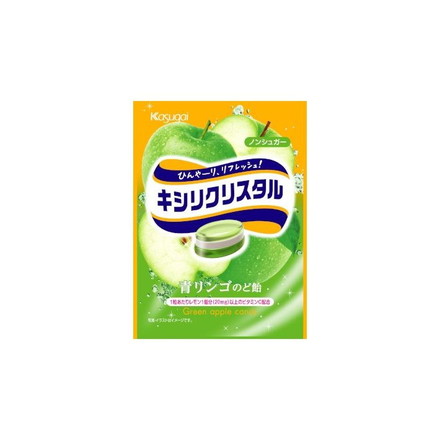 【単品9個セット】 春日井 キシリクリスタル 青リンゴのど飴 33g