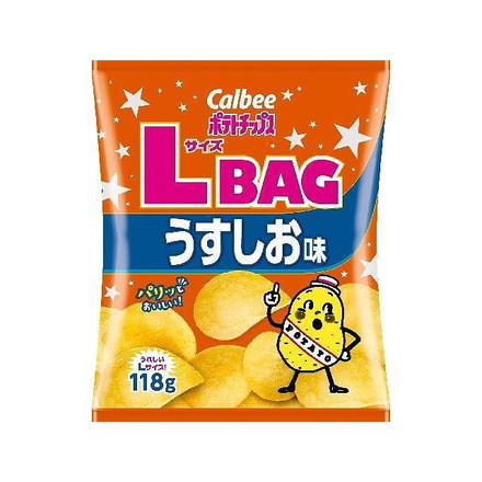 【単品12個セット】 カルビー ポテトチップス LサイズBAG うすしお味 118gx12 まとめ買い まとめ売り お徳用 大容量 セット販売