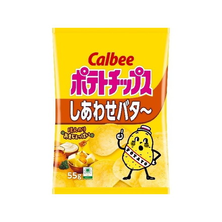 【単品12個セット】 カルビー ポテトチップス しあわせバター 55g