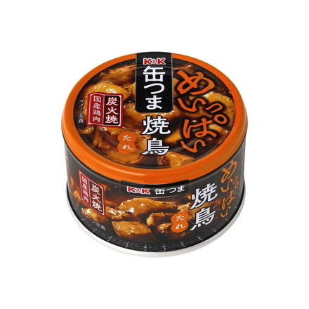 【単品6個セット】 K&K 缶つま めいっぱい焼鳥炭火焼 たれ 135g