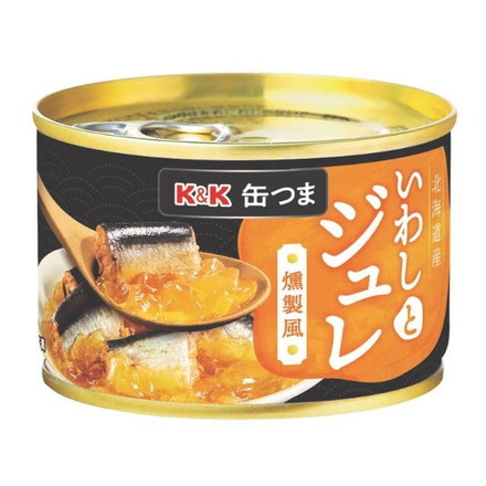 【単品24個セット】 K&K 缶つま 北海道産いわしとジュレ 燻製風 150g