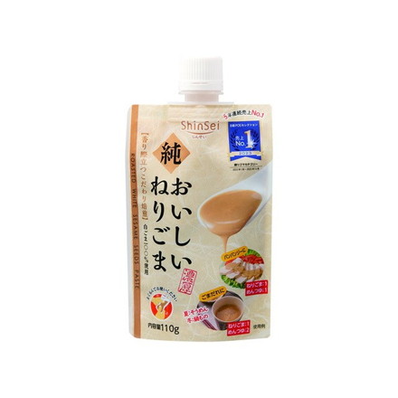 【単品8個セット】 真誠 純おいしいねりごま 白 パウチ 110g