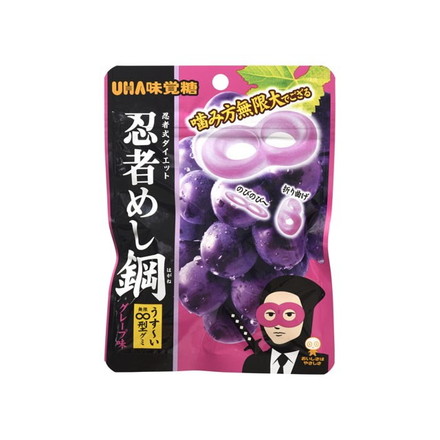 【単品10個セット】 UHA味覚糖 忍者めし鋼 グレープ味 45g