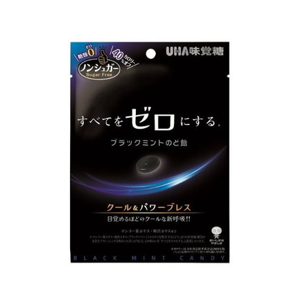 【単品6個セット】 UHA味覚糖 ノンシュガーブラックミントのど飴 75g