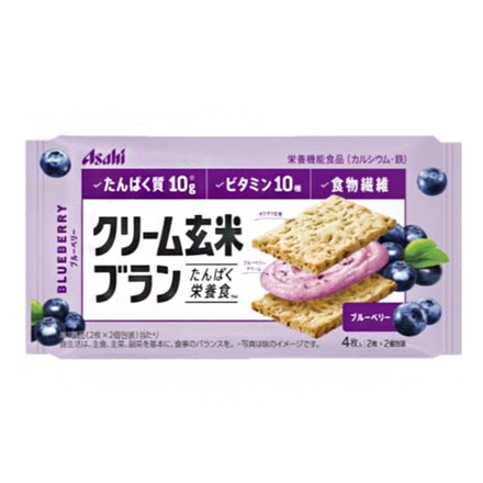 【6個セット】 アサヒ クリーム玄米ブラン ブルーベリー 72g x6コ