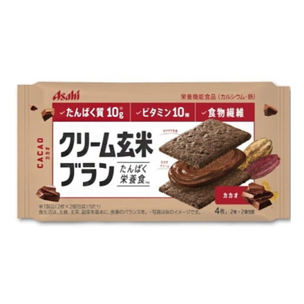 【6個セット】 アサヒ クリーム玄米ブラン カカオ 72g x6コ