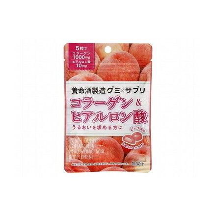 【6個セット】 養命酒製造 グミXサプリ コラーゲン&ヒアルロン 40g x6コ