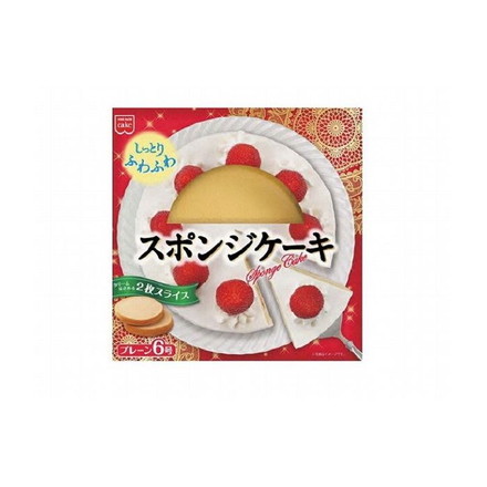 【6個セット】 共立食品 ホームメイドスポンジケーキ プレーン丸6号 18cm x6コ