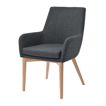 ダイニングチェア ダークグレー 食卓イス 腰掛け 椅子 1人掛け 1P 天然素材 インテリア