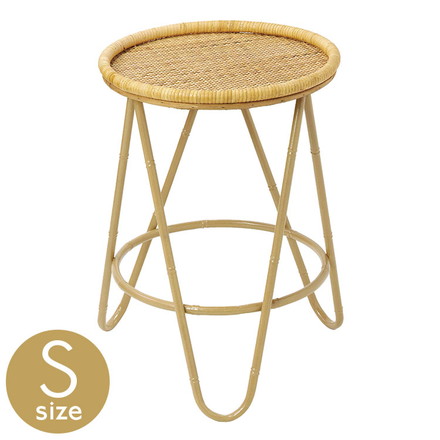 ラタン ラウンドテーブル Sサイズ 天板36cm 高さ51cm サイドテーブル プランター台 ディスプレイテーブル