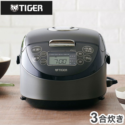 タイガー魔法瓶 IHジャー 炊飯器 3合炊き スチールブラック JPF-G055KL ...