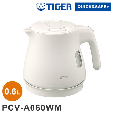 タイガー 蒸気レス電気ケトル 0.6L マットホワイト PCV-A060WM