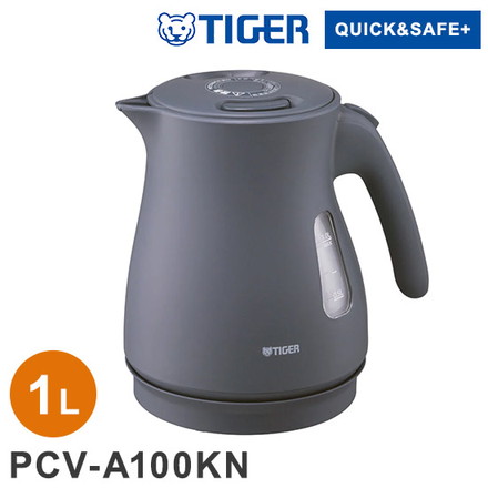 タイガー 蒸気レス電気ケトル 1L ナイトブラック PCV-A100KN