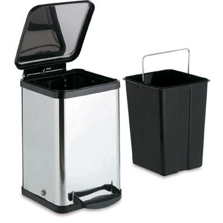 テラモト ペダルボックス角型14Ｌ【DS-238-614-0】(清掃用品・ゴミ箱)