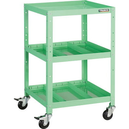 ＴＲＵＳＣＯ ラビットワゴン 500Ｘ500 仕切2段付 ＹＧ色【RBW-853S2 YG】(ツールワゴン・ボルト式ワゴン)