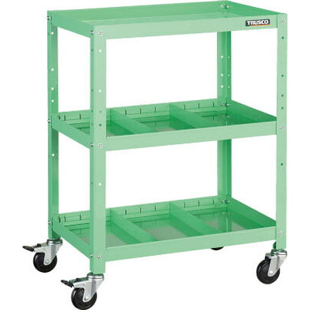 ＴＲＵＳＣＯ ラビットワゴン 600Ｘ400 仕切2段付 ＹＧ色【RBW-863S2 YG】(ツールワゴン・ボルト式ワゴン)