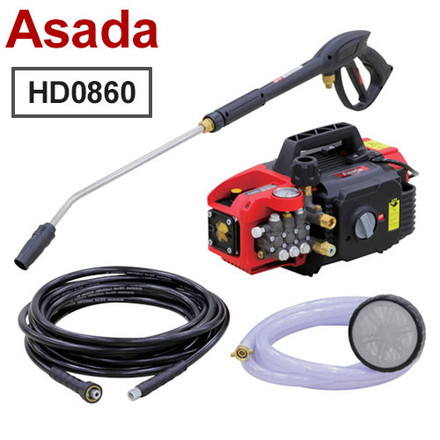 アサダ 高圧洗浄機 8/60 HD0860 高圧ホース1/4インチ×9.5m