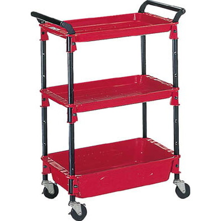 TRUSCO ツールワゴンロイヤル 654X361X887 深1浅2 赤【TWR-221 R】(ツールワゴン・ボルト式ワゴン)