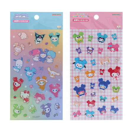 TWICE × サンリオ 透明シートシール グラデーション チェック TWICE LOVELYS サンリオキャラクターズ S8816875 S8816883 サンスター文具 チェック