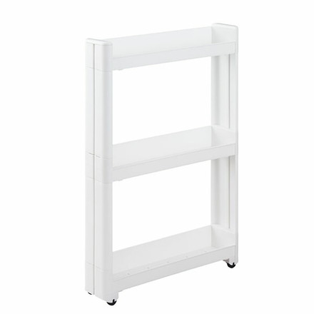 不動技研 キッチン収納 スマートワゴン Fit 幅10.5cm 奥行キ55cm 3段 ホワイト F2572