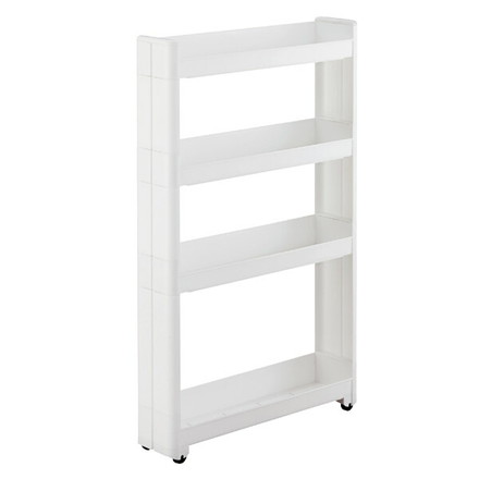 不動技研 キッチン収納 スマートワゴン Fit 幅12.5cm 奥行キ55cm 4段 ホワイト F2547