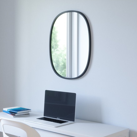 Umbra ハブ ミラー オーバル 46x61cm ブラック 21013765040