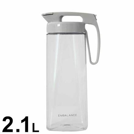 EMBALANCE エンバランス ピッチャー 2.1L シームレス パッキン一体型 ワンタッチ 耐熱 プラスチック エンバランス加工 ウォータージャグ ウォーターポット 麦茶ポット 横置き 縦置き おしゃれ