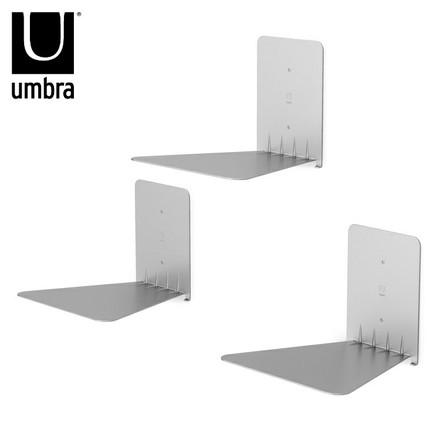 umbra アンブラアンブラ 棚 ブックシャルフ 壁 本置き コンシール L 3個入り シルバー SI 壁面収納 収納