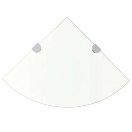 vidaXL コーナーシェルフ クローム棚受け付き ガラス製 透明 25x25cm家具 棚 壁面収納棚・壁面ラック