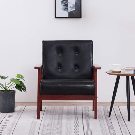 vidaXL アームチェア ブラック 合成皮革製 家具 チェア アームチェア リクライニングチェア スリーピングチェア