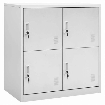 vidaXL ロッカーキャビネット ライトグレー 90x45x92.5cm スチール家具 キャビネット&収納