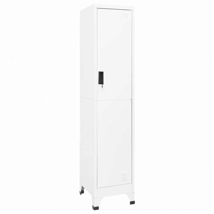 vidaXL ロッカーキャビネット ホワイト 38x45x180 cm スチール家具 キャビネット&収納