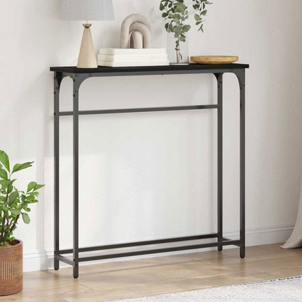 vidaXL コンソールテーブル ブラックオーク 75×19.5×75cm エンジニアリングウッド 家具 テーブル アクセントテーブル