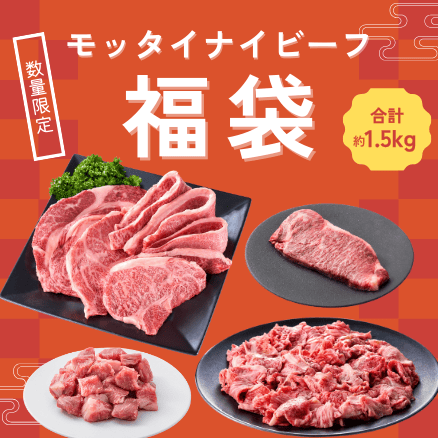 福袋 訳あり 和牛・国産牛 焼肉・切り落とし・ステーキ詰め合わせ モッタイナイビーフ 合計約1.5kg（STOREE SAISON限定）