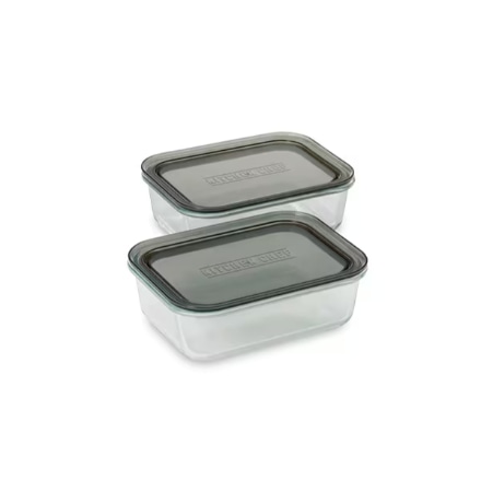 アイリスオーヤマ 耐熱ガラス容器 2点セット TGS-2S クリアブラック